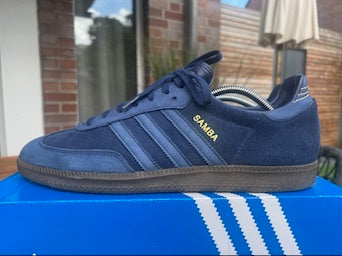 Adidas Sneaker Samba FB Dunkelblau Gold ·Gr 46· Herren Retro Originals Streetwear