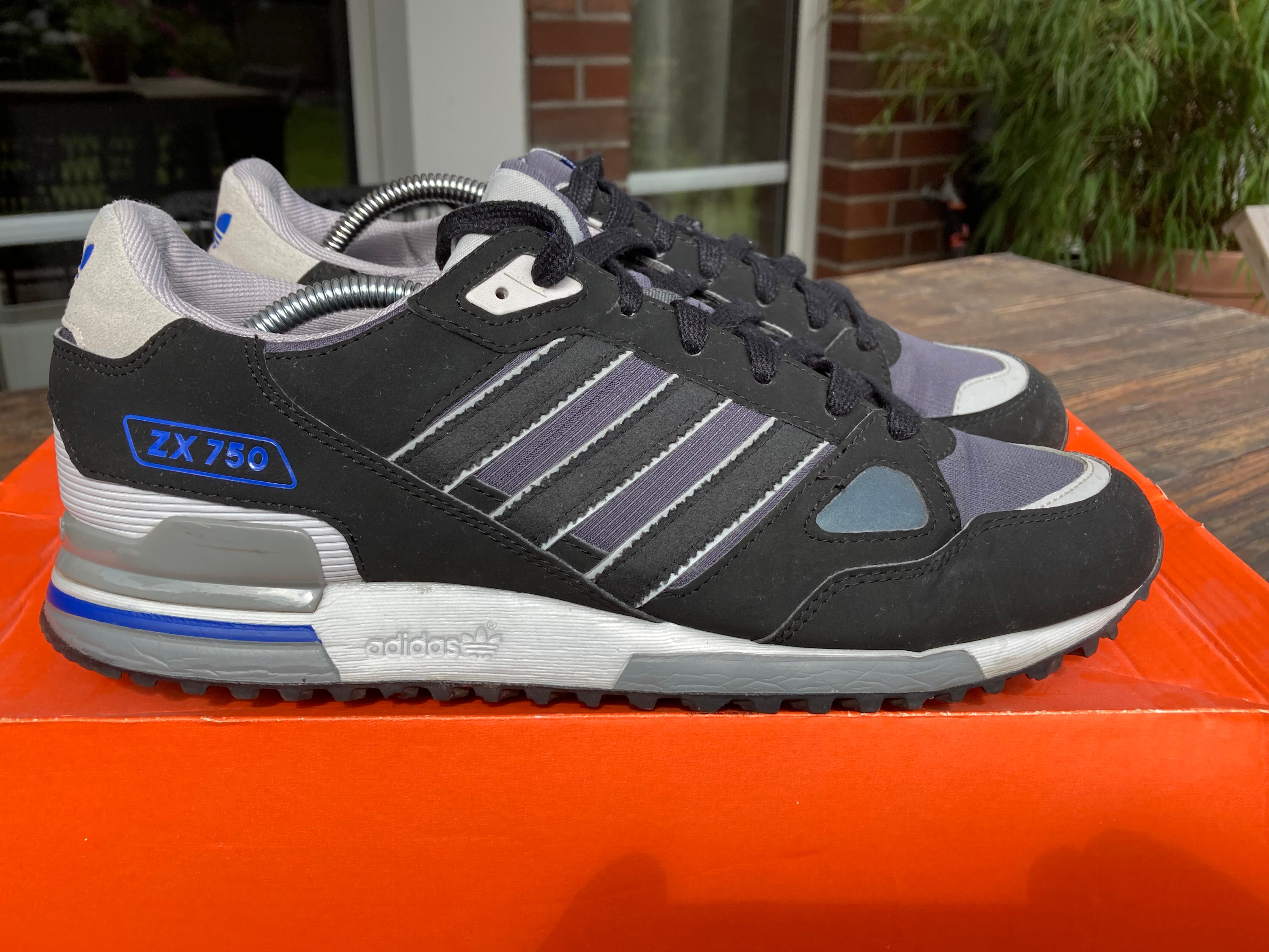 Adidas Originals ZX 750 Schwarz Blau GR 44 2 3 sunika