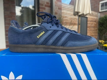 Adidas Sneaker Samba FB Dunkelblau Gold ·Gr 46· Herren Retro Originals Streetwear