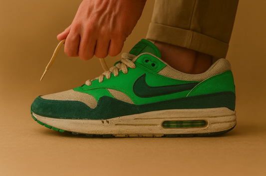 Nike Sneaker Air Max 1 Essential Beige Gruen ·Gr 44,5· Herren Retro Running Schuhe