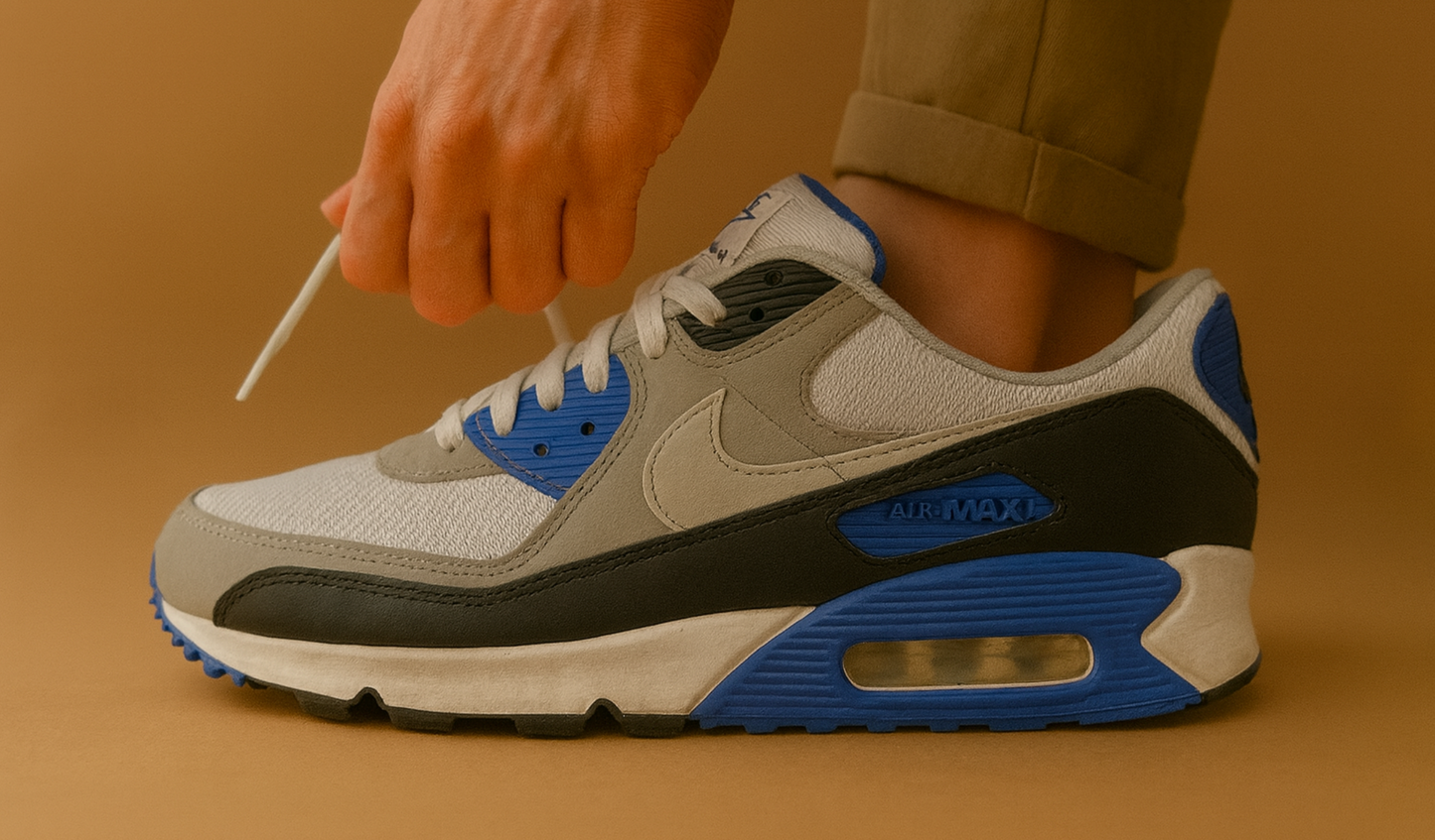 Nike Air Max 90 Recraft Royal | Weiß/Blau | Größe: 45,5 EU