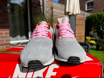 Nike Air Max 90 Ultra SE | Grau-Rot | Größe 42,5 EU