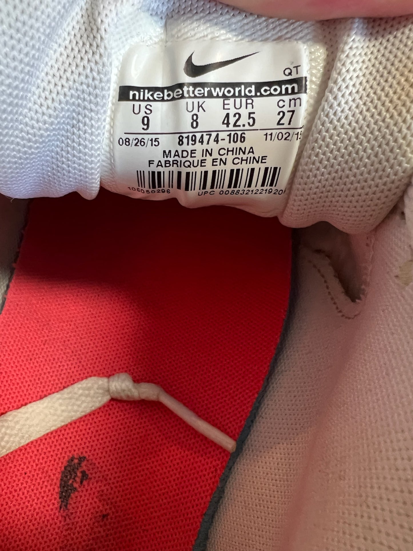 Nike Sneaker Air Max 90 Ultra Essential Weiss Grau Rot Schwarz ·Gr 42,5· Herren