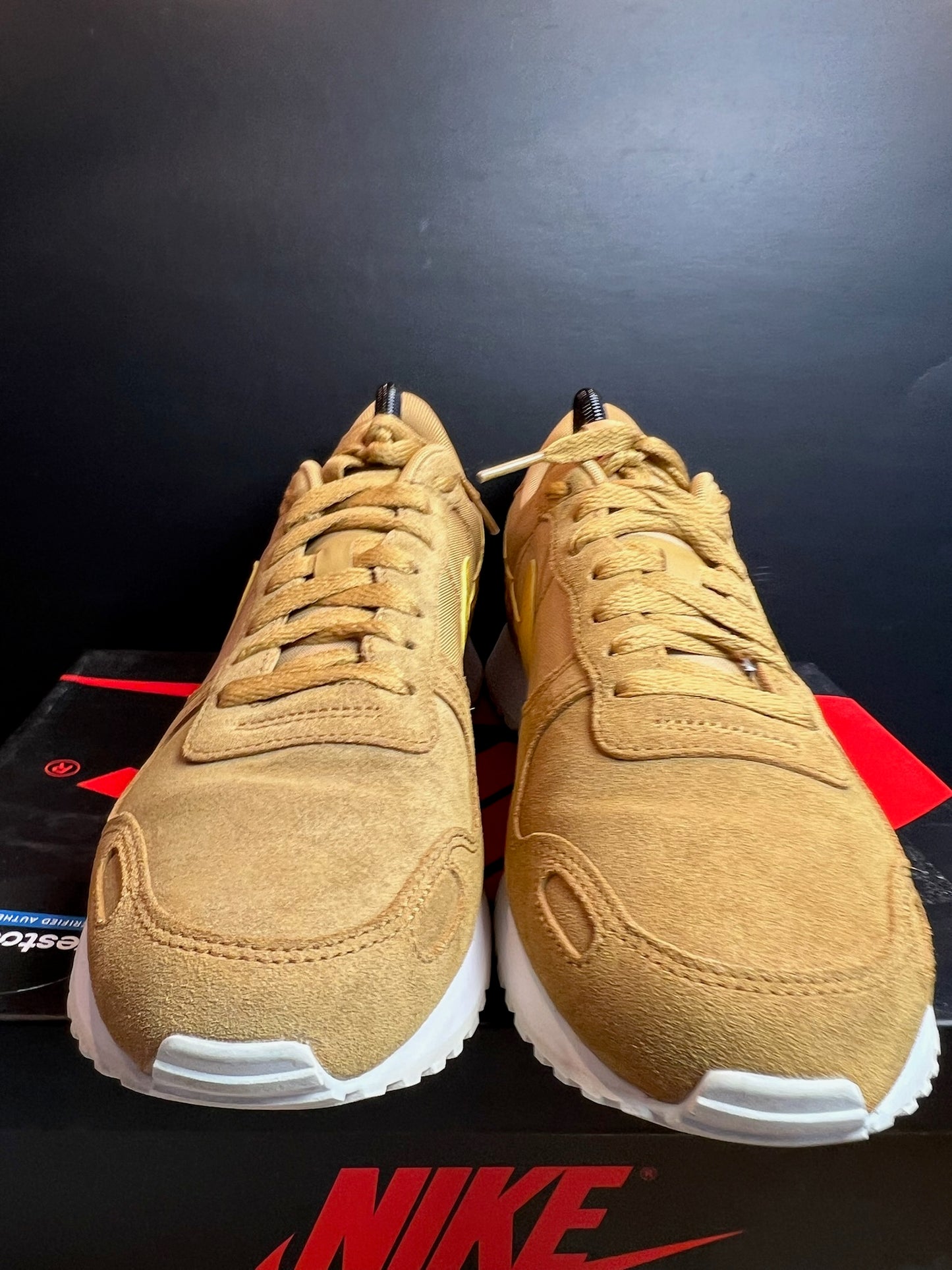 Nike Sneaker Air Vortex Leather Gold Gelb ·Gr 42· Herren Retro Running Originals Schuhe