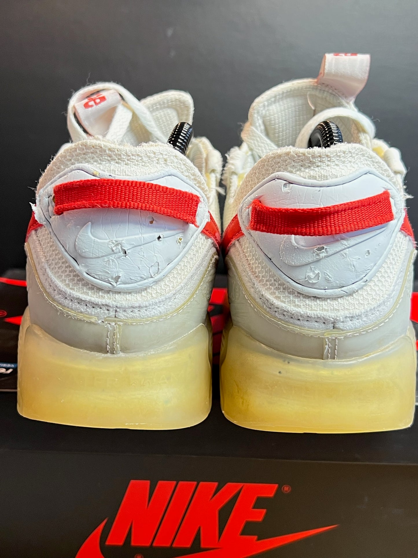 Nike Sneaker Air Max Terrascape 90 Weiss Grau Rot ·Gr 42,5· Herren Retro Running