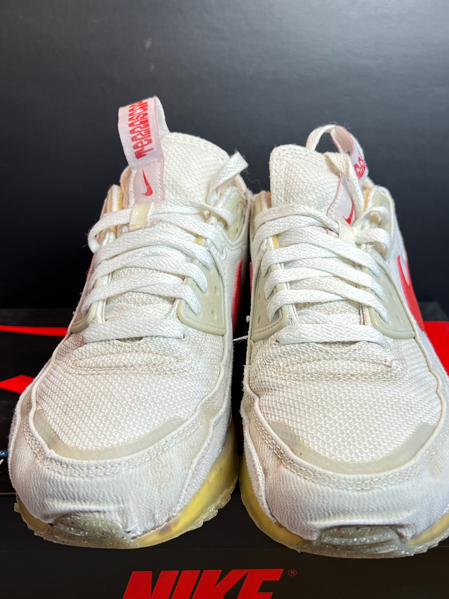 Nike Sneaker Air Max Terrascape 90 Weiss Grau Rot ·Gr 42,5· Herren Retro Running