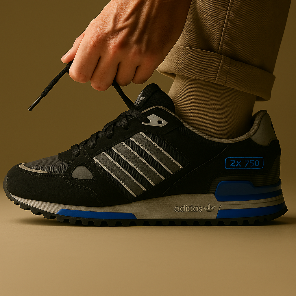 Adidas Originals ZX 750 Schwarz Blau / GR 44 2/3
