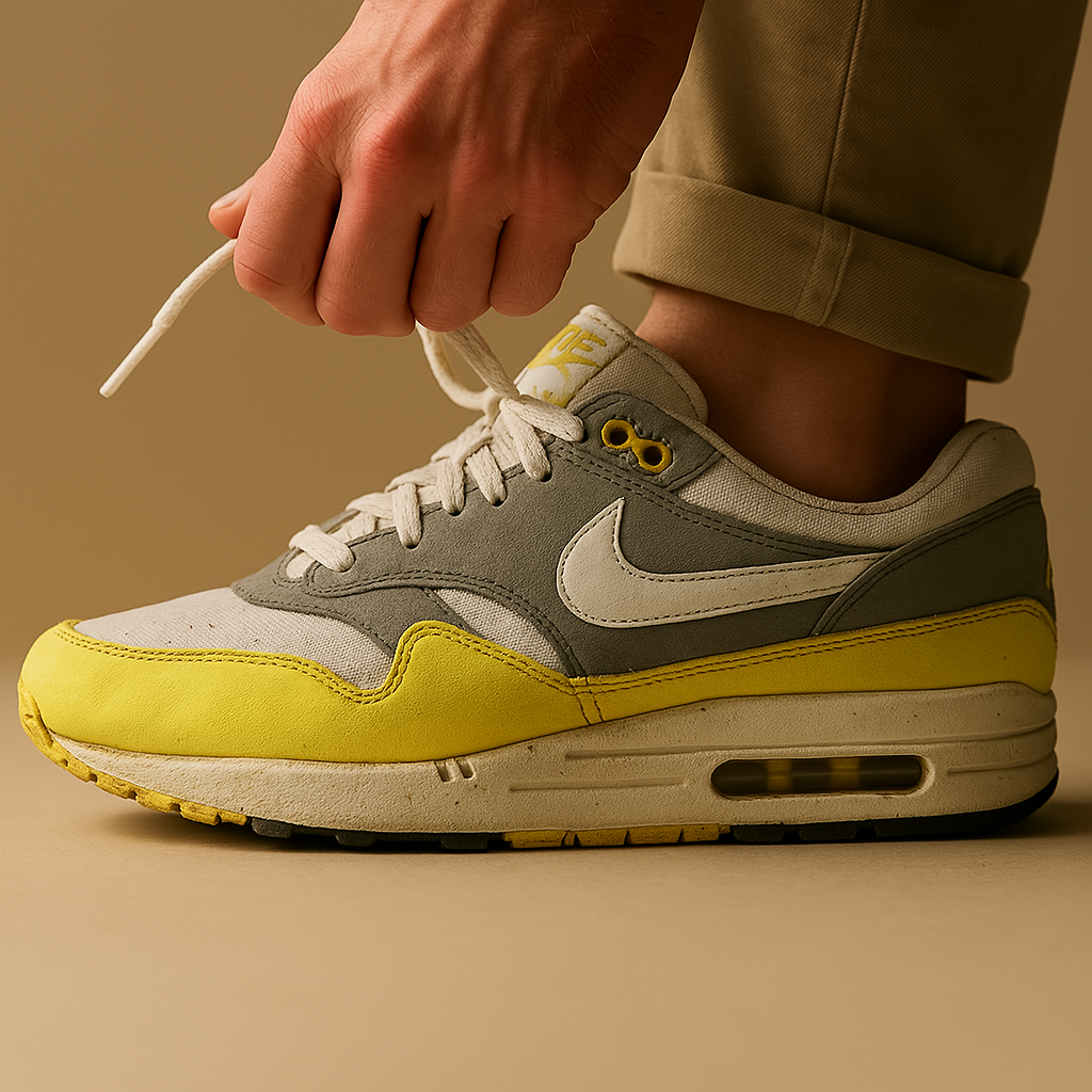 NIKE AIR MAX 1 ESSENTIAL "YELLOW GREY" / GR 43