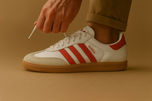 Adidas Sneaker Samba Classic Weiss Rot ·Gr 46· Herren Retro Originals Streetwear