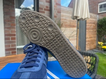 Adidas Sneaker Samba FB Dunkelblau Gold ·Gr 46· Herren Retro Originals Streetwear