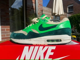 Nike Sneaker Air Max 1 Essential Beige Gruen ·Gr 44,5· Herren Retro Running Schuhe