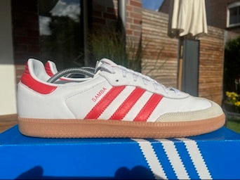 Adidas Sneaker Samba Classic Weiss Rot ·Gr 46· Herren Retro Originals Streetwear