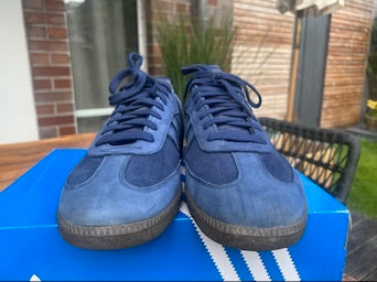 Adidas Sneaker Samba FB Dunkelblau Gold ·Gr 46· Herren Retro Originals Streetwear