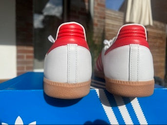 Adidas Sneaker Samba Classic Weiss Rot ·Gr 46· Herren Retro Originals Streetwear