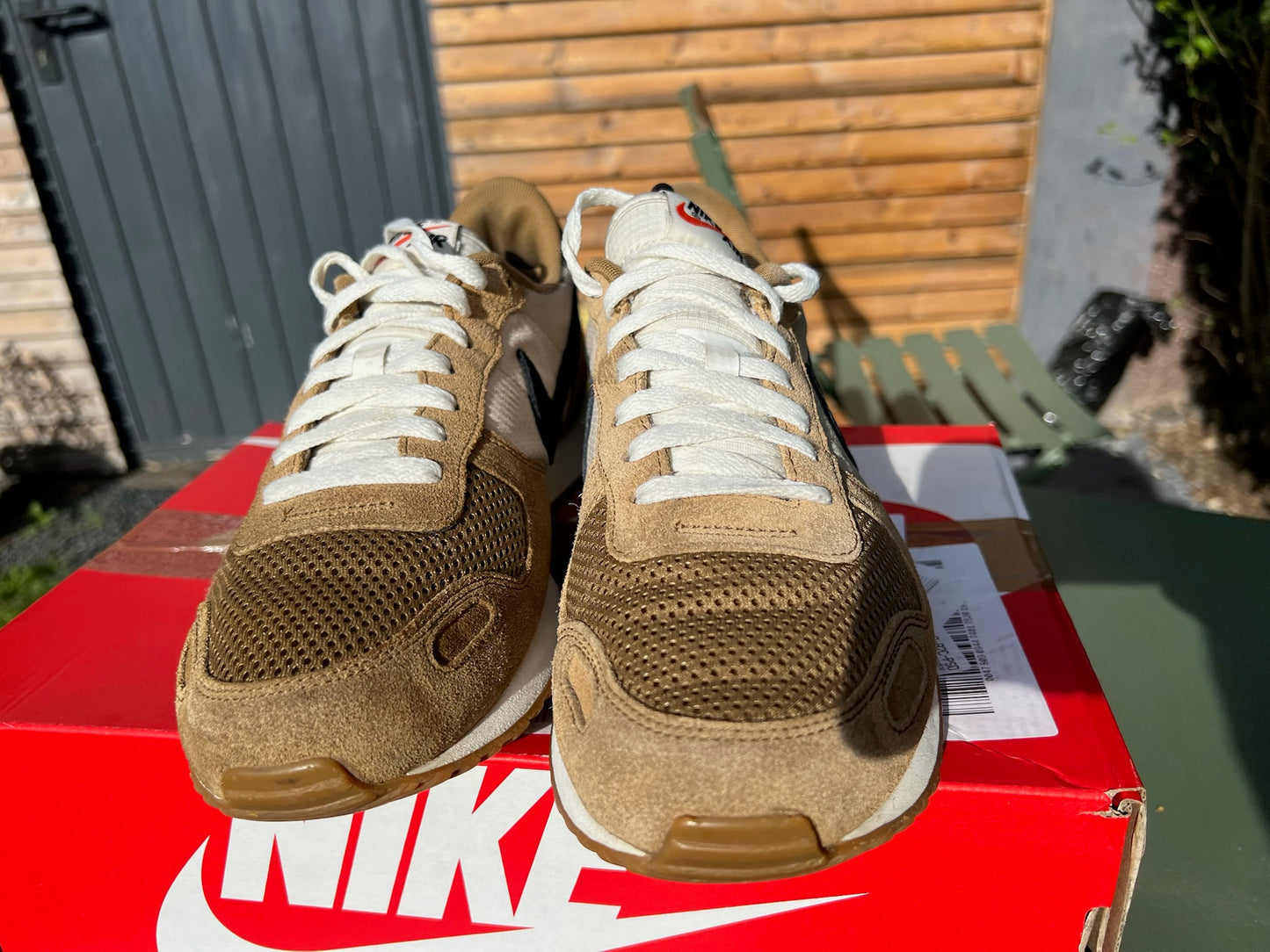 Nike Sneaker Air Vortex Beige Schwarz ·Gr 44,5· Herren Retro Running Originals Schuhe