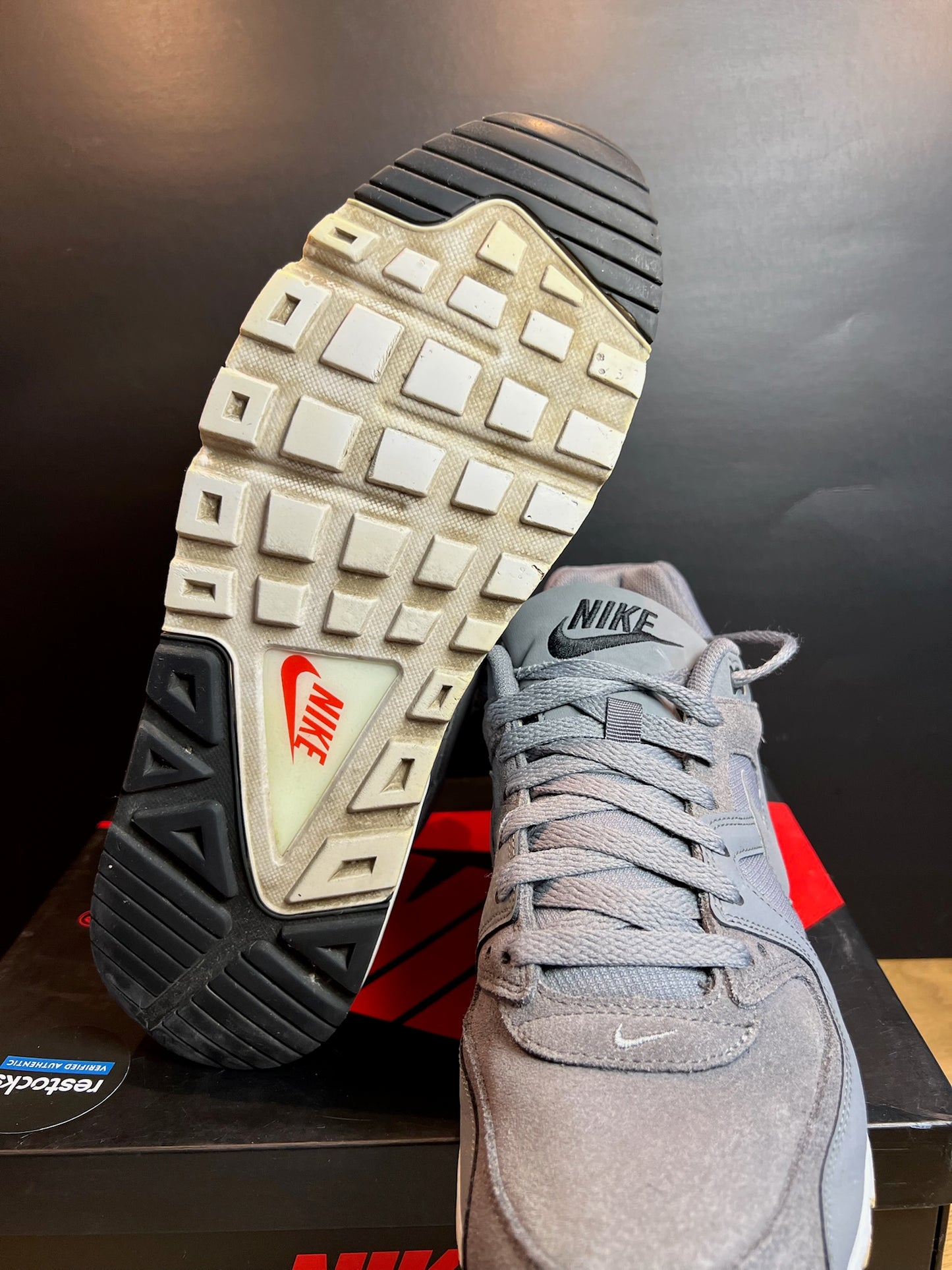 Nike Sneaker Air Max Command Premium Grau Weiss ·Gr 45· Herren Retro Running