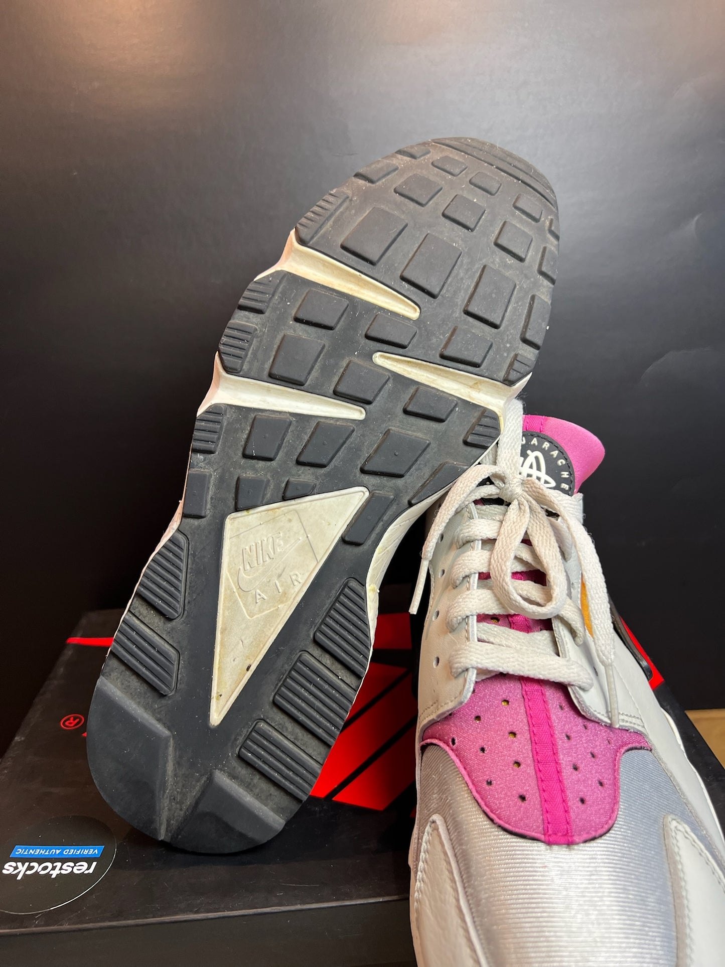 Nike Sneaker Air Huarache Beige Pink Gold ·Gr 46· Herren Retro Running Originals Schuhe