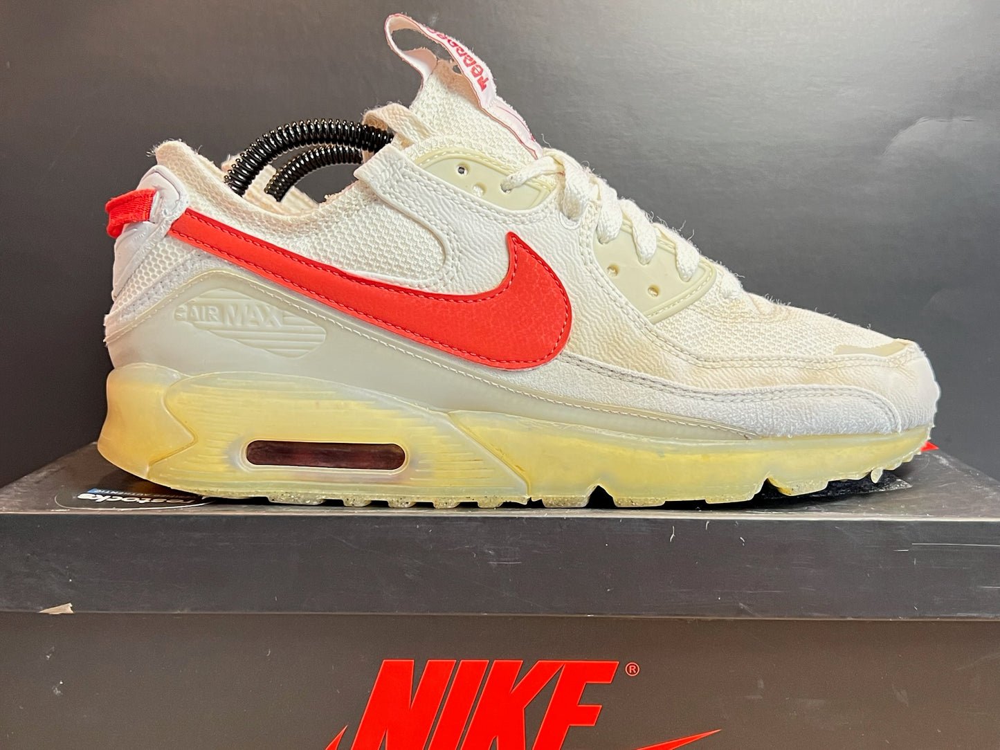 Nike Sneaker Air Max Terrascape 90 Weiss Grau Rot ·Gr 42,5· Herren Retro Running