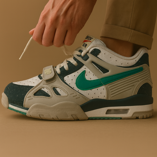 Nike Vintage Sneaker Air Trainer 3 Weiss Tuerkis Gruen ·Gr 45· Herren Retro Basketball Schuhe